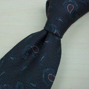 Gian Luca Black Brown Subtle Paisley Textured Silk